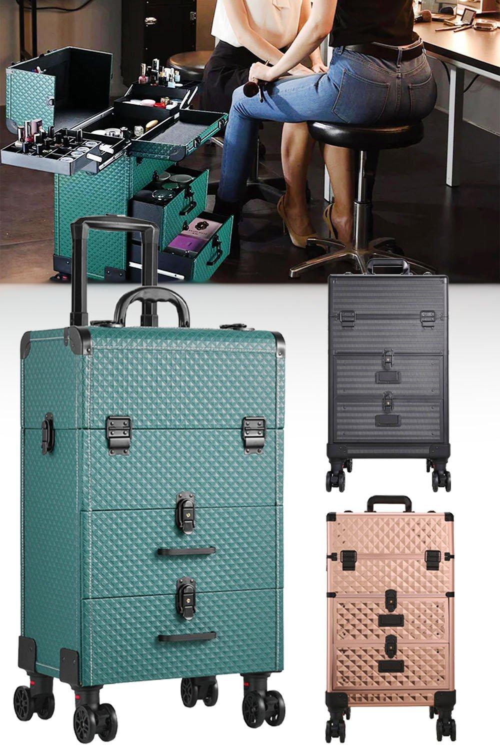 3 in 1 Large Cosmetic Trolley Case on Wheels